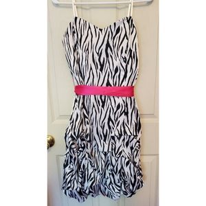 Ruby Rox Strapless Zebra Dress